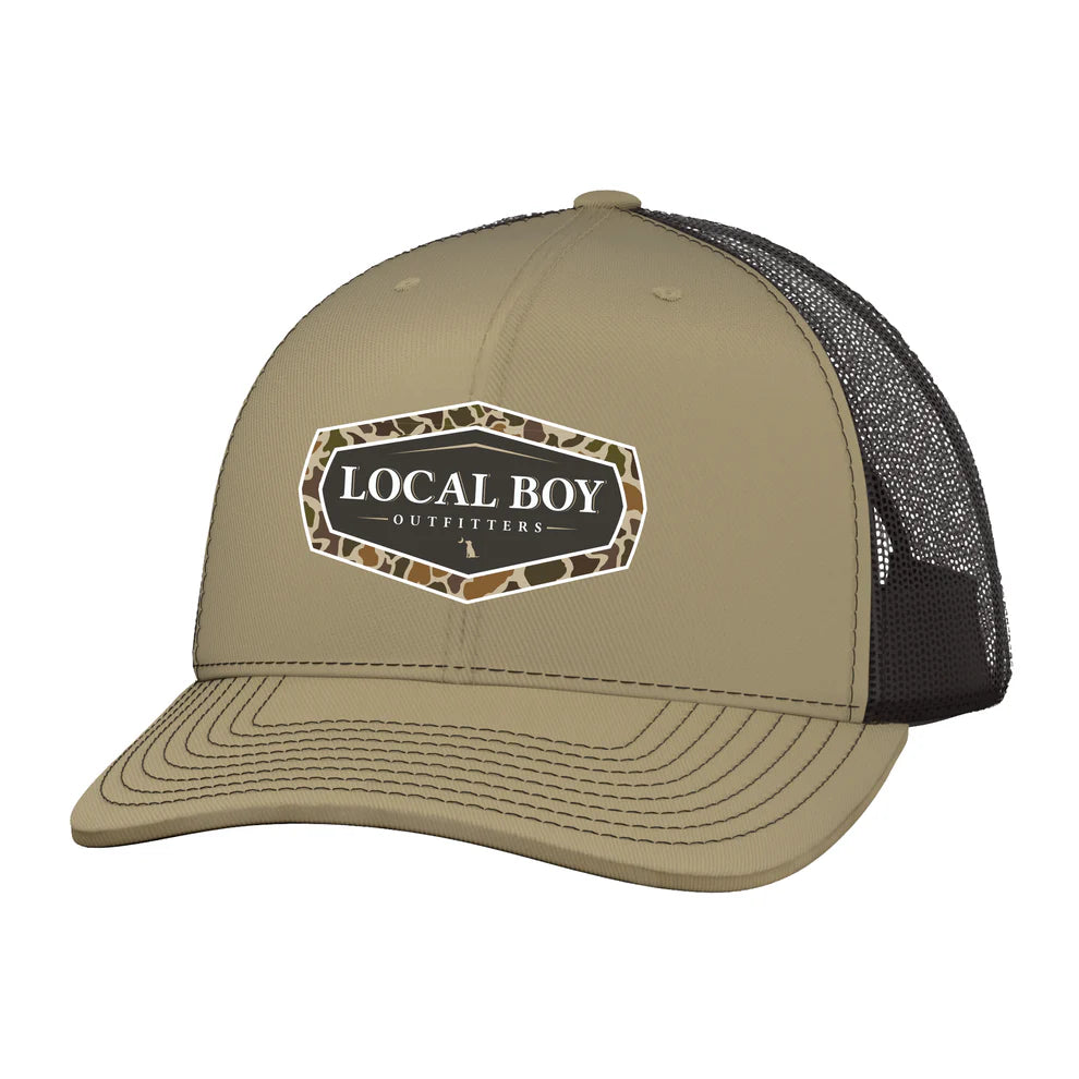 Local Boy Outfitters - Vintage Emblem Trucker Hat - Khaki/Coffee