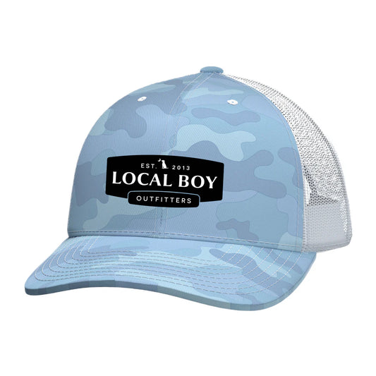 Local Boy Outfitters - Buck Patch Trucker Hat - Light Blue Camo
