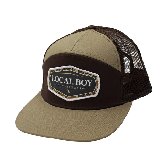 Local Boy Outfitters - Vintage Emblem 7 Panel Hat - Brown/Brown