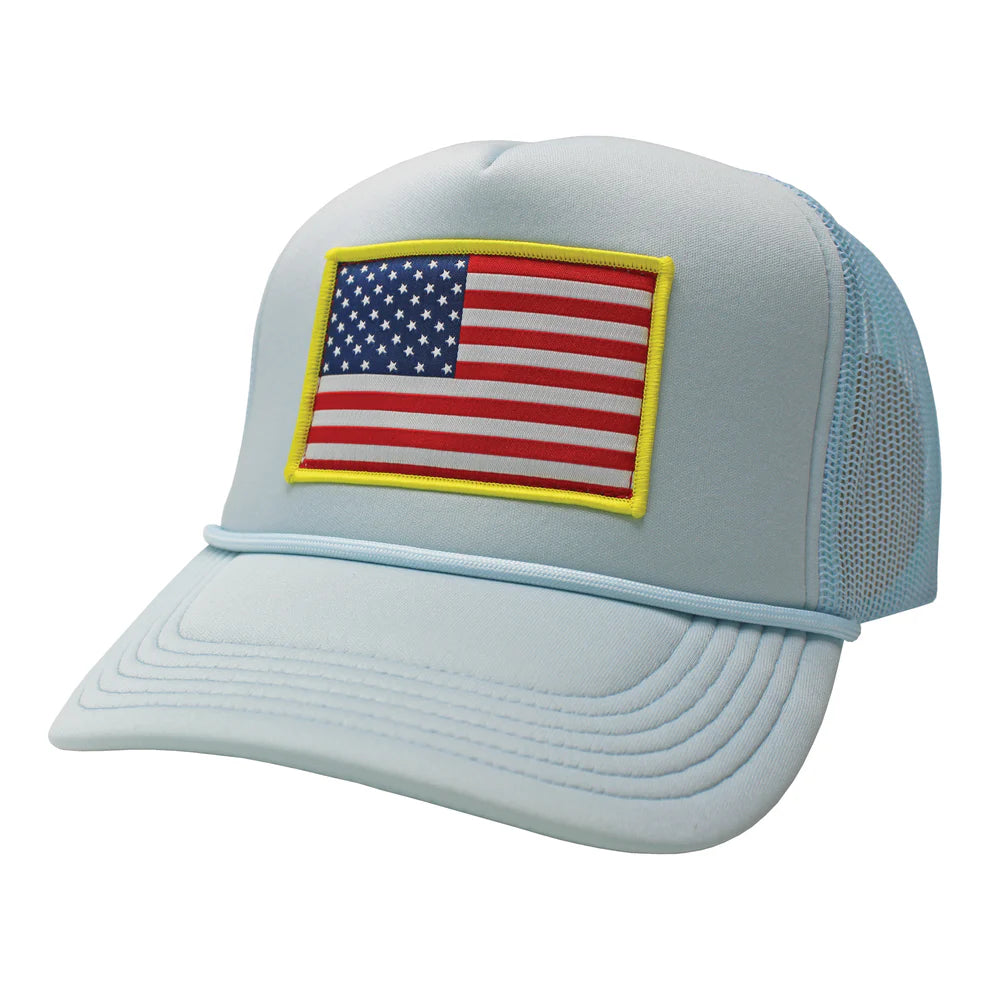 Local Girl Outfitters - LG Patriotic Patch Foam Trucker Hat - Dove Blue