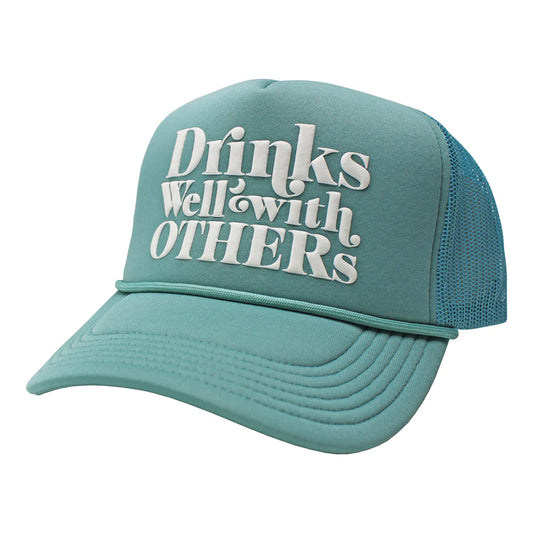 Local Girl Outfitters - LG Drinks Well Foam Trucker Hat - Dusty Teal