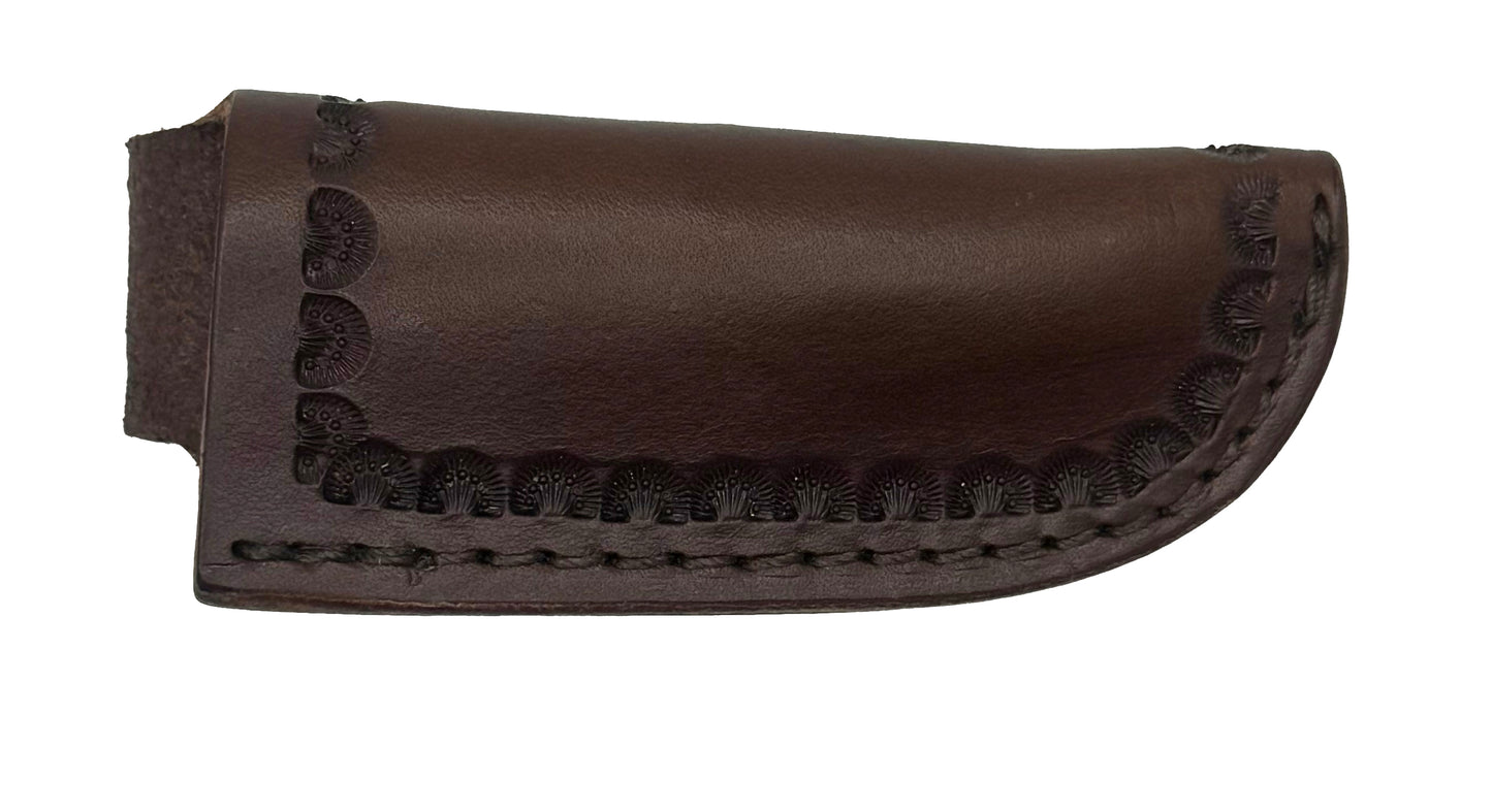 Lavaca Leather - Straight Sheath-Small-Shell Border-Brown
