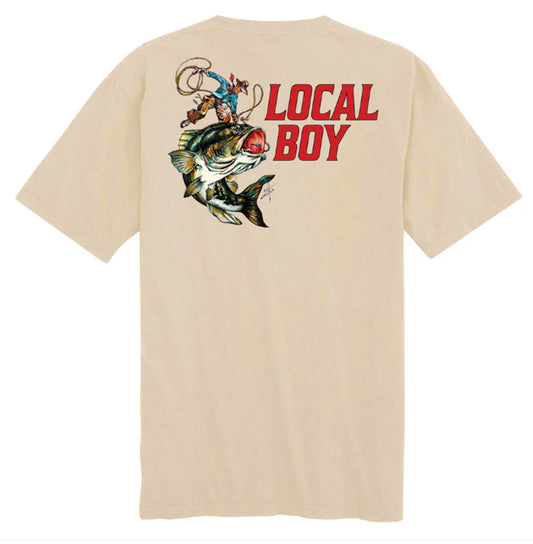 Local Boy Outfitters Men's S/S Latte SeaHaw Series Bass T-Shirt