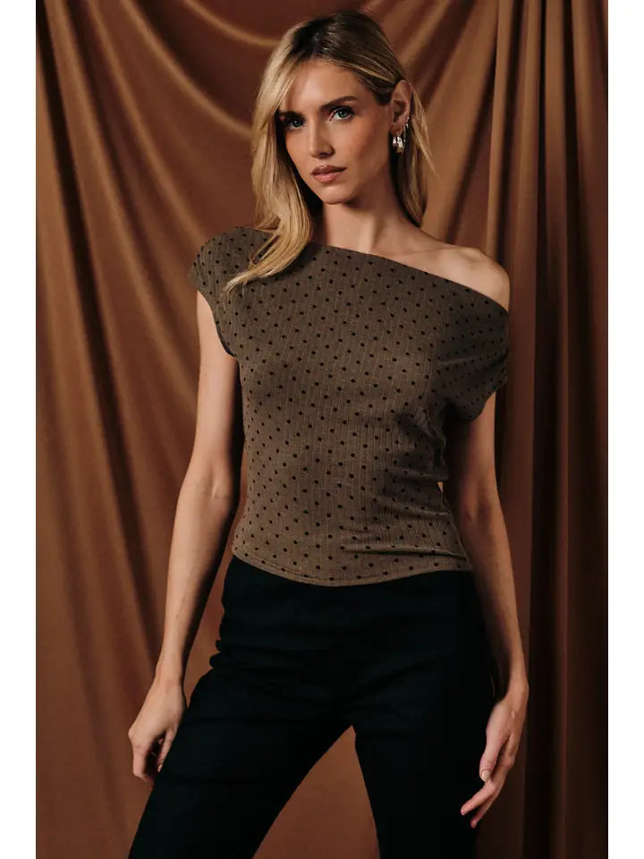 Sunday Edition by LE LIS - Slouchy Polka Dot Top