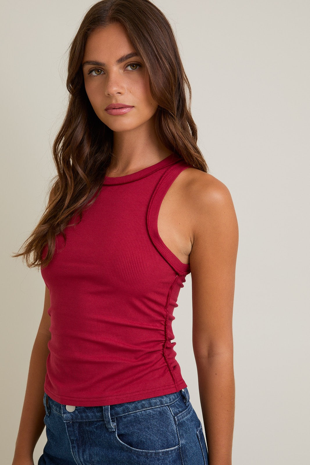 Le Lis - Round Neck Inside Out Ribbed Tank