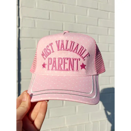 Poppy & Pine - Pink Polka Dot Most Valuable Parent Hat