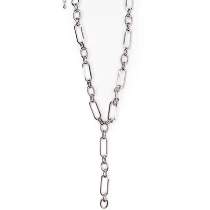 West & Co. - 17" Silver Chunky Chain Y Necklace