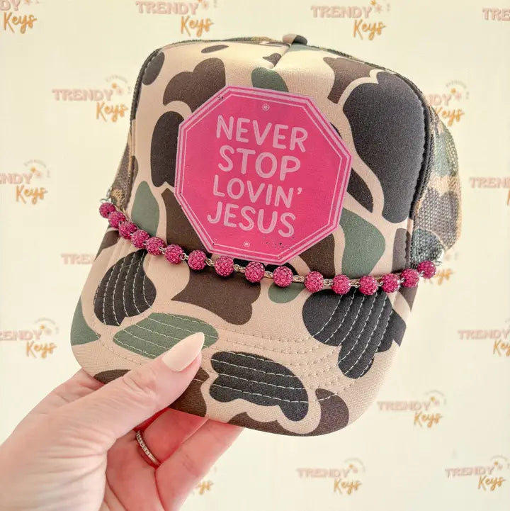 TrendyKeys - Never Stop Loving Jesus Trucker Hat