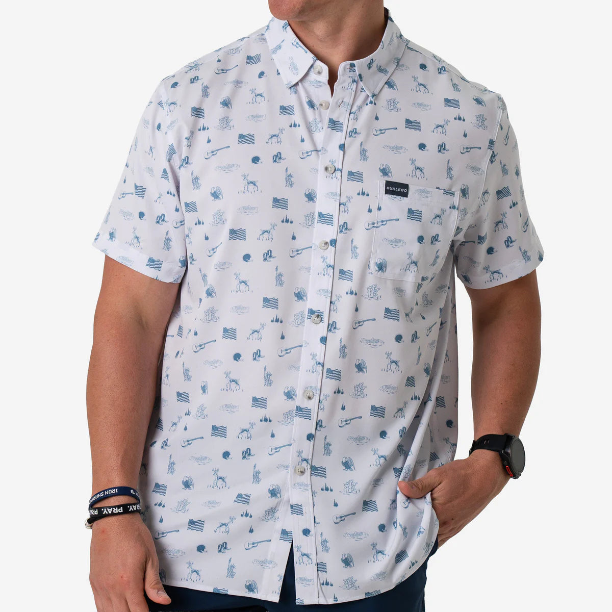 BURLEBO - Performance Button Up - Shot Sleeve