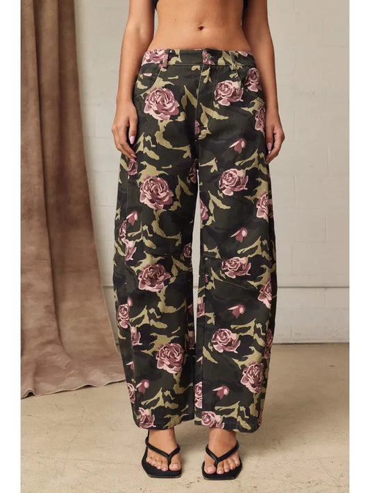 Papermoon - Remi Floral Camo Barrel Pants