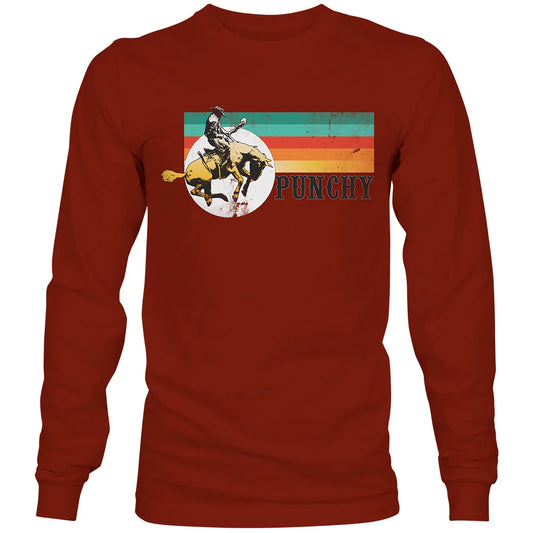 HOOEY - "Punchy" Long Sleeve T-shirt Crimson w/Serape & Black Logo