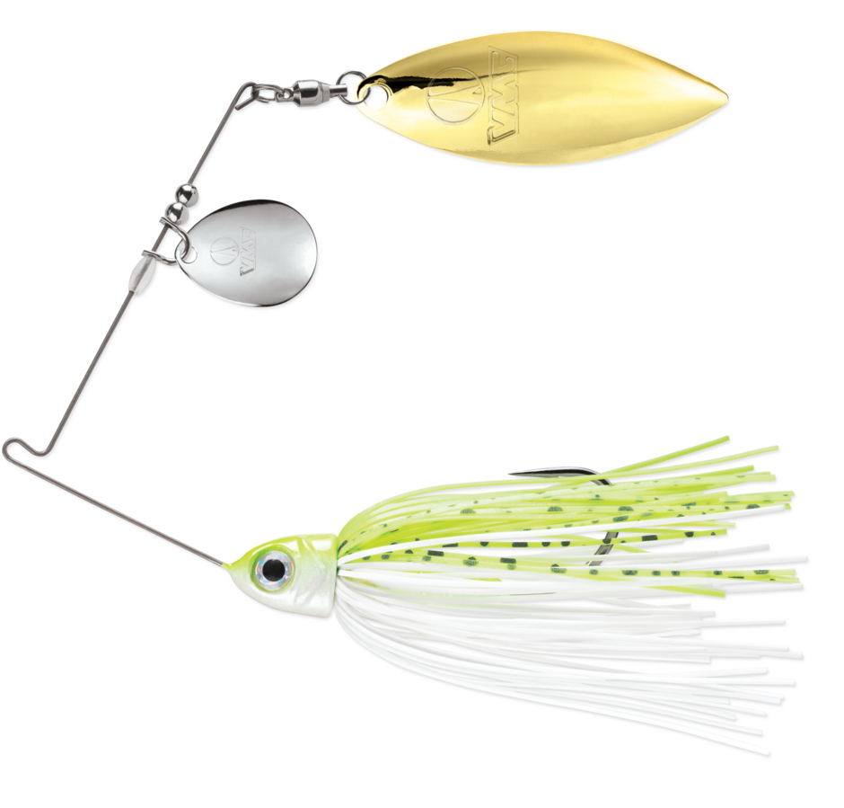 VMC - Colorado Willow Spinnerbait - 3/8OZ #5/0 - Chartreuse and White Shad