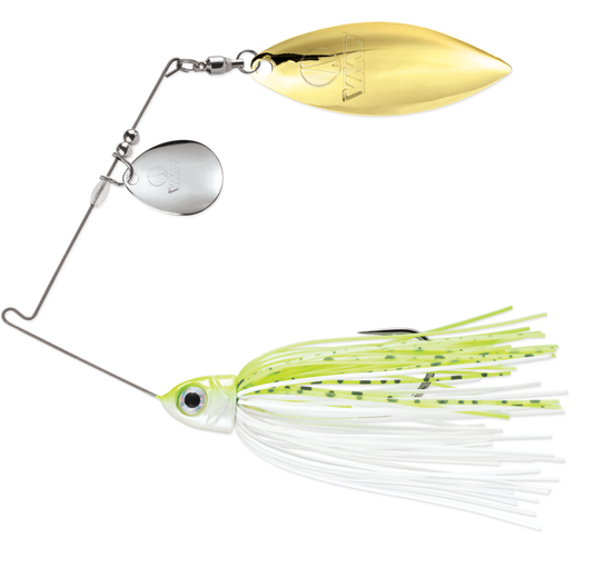 VMC - Colorado Willow Spinnerbait - 3/8OZ #5/0 - Chartreuse and White Shad