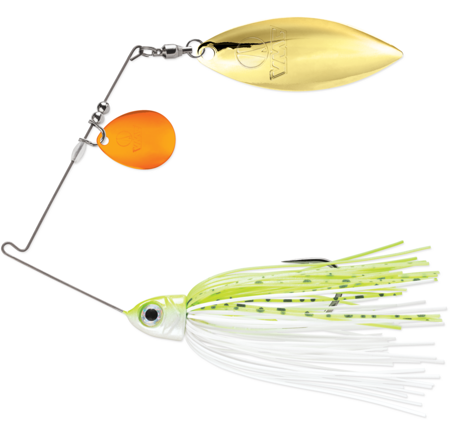 VMC - Colorado Willow Spinnerbait - 3/8OZ #5/0 - Chartreuse and White Shad