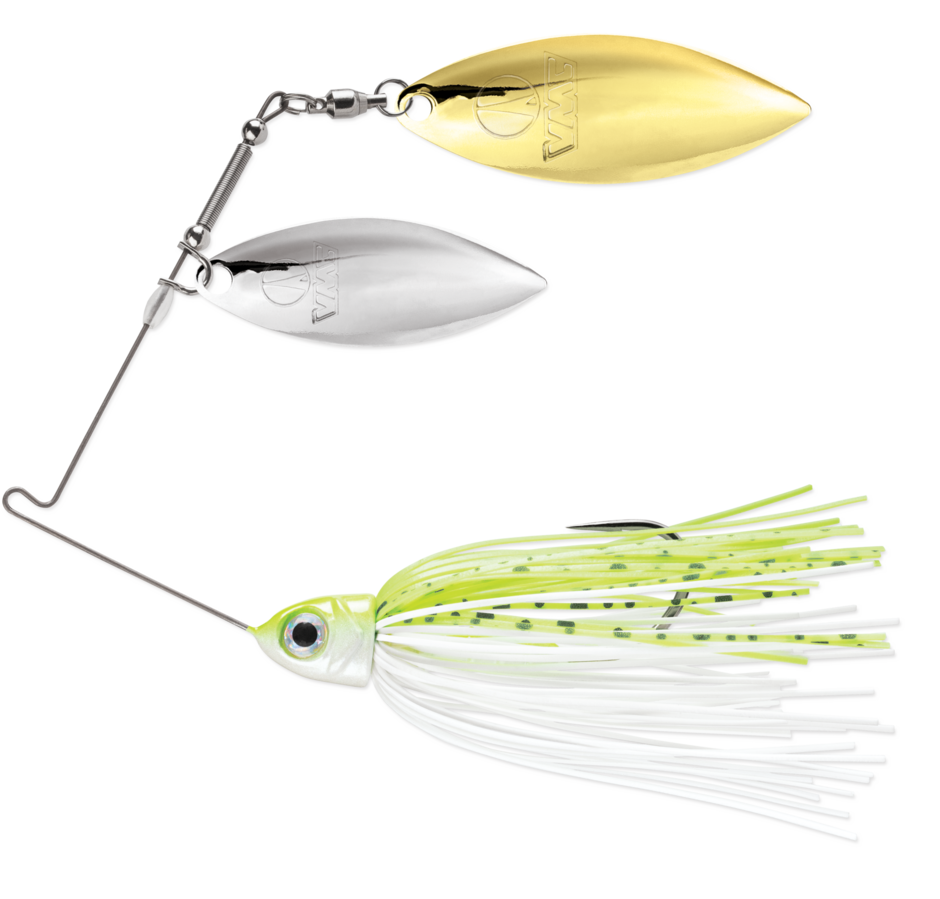VMC - Double Willow Spinnerbait - 3/8OZ #5/0 - Chartreuse and White Shad