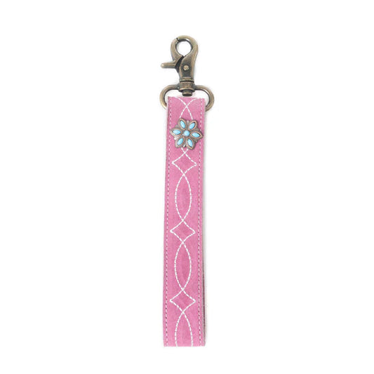 Rodeo Rose Leather Key Fob