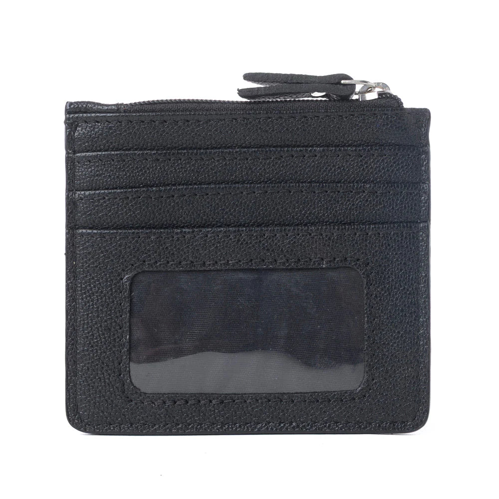 MYRA - Briar Creek Leather Credit Card Holder - Ebony Caramel