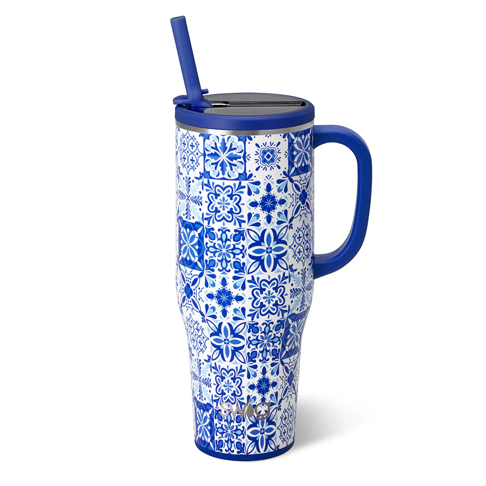 Swig - Indigo Tiles - Mega Mug - 40oz