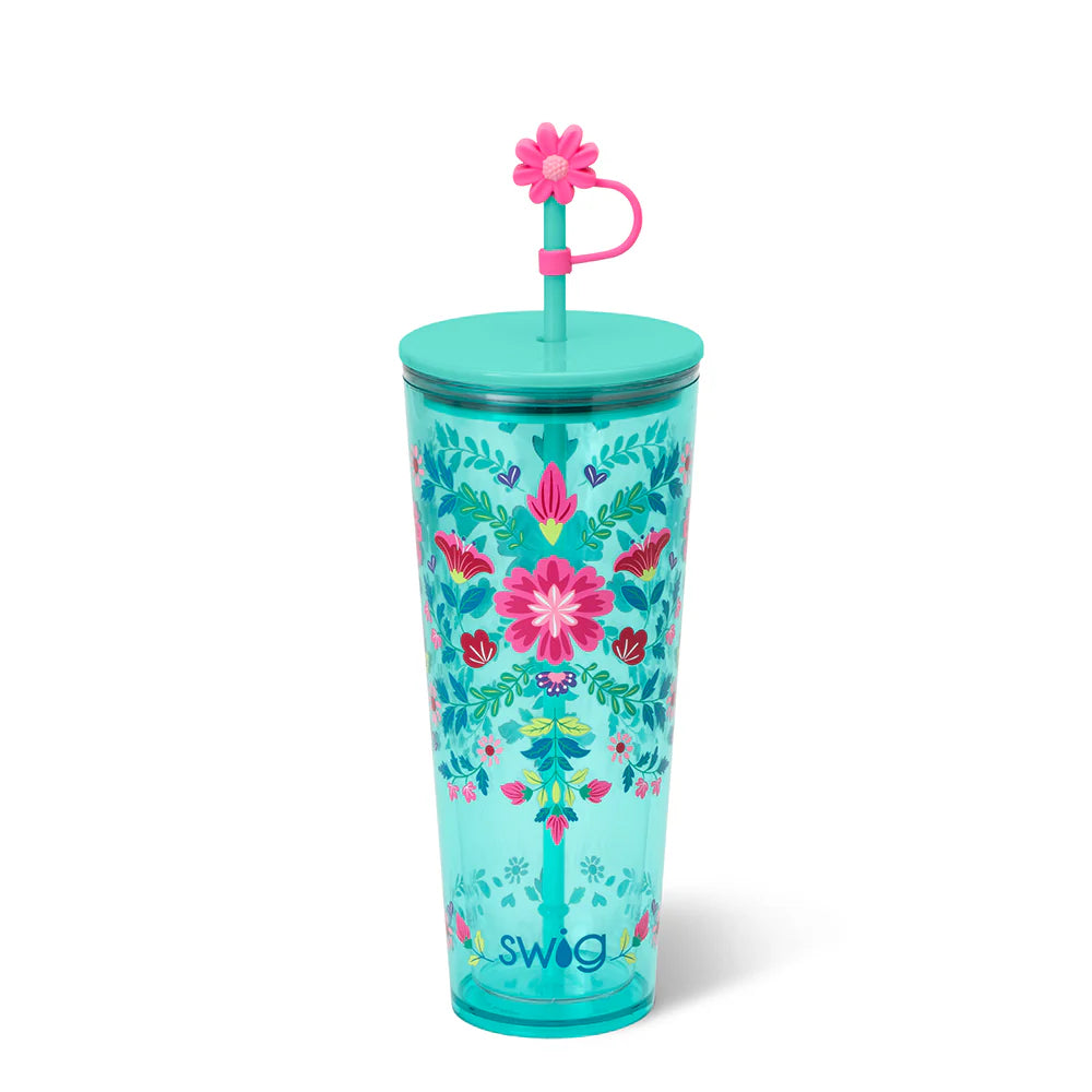 Swig - Flora Azul - Plastic Tumbler - 24oz