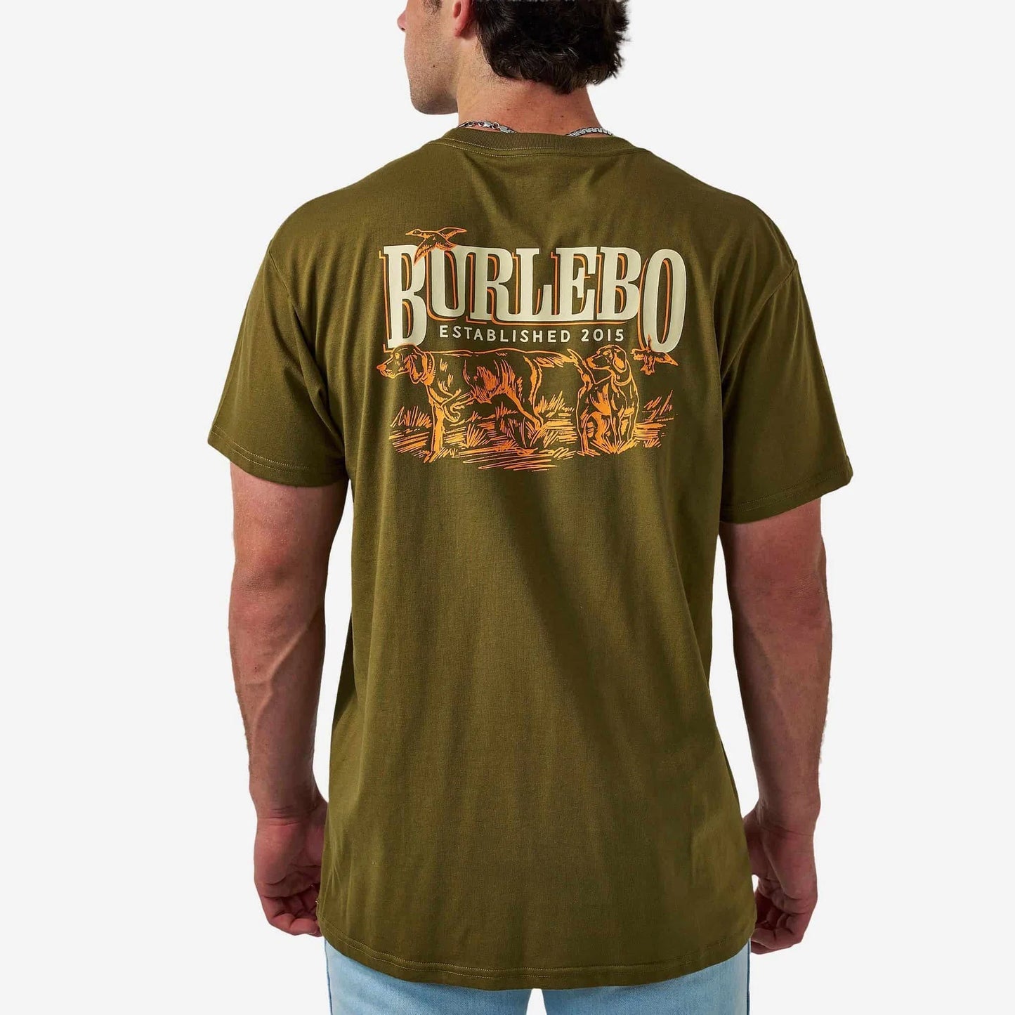 BURLEBO - Short Sleeve Tee - Hunting Dogs - Hunter Green