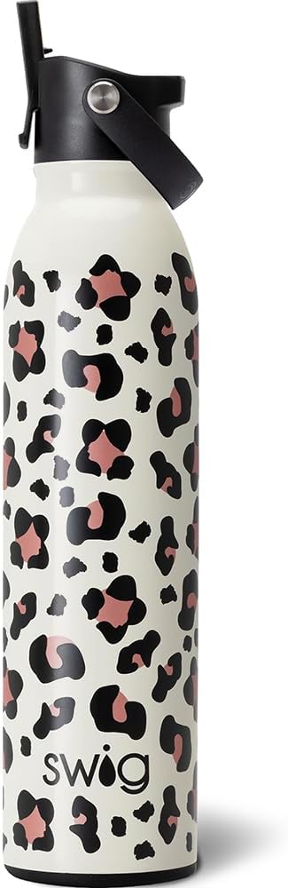 SWIG - Luxy Leopard Flip + Sip Water Bottle 20oz