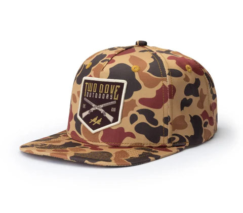 Two Dove Vintage Camo Gun Patch Snapback Cap