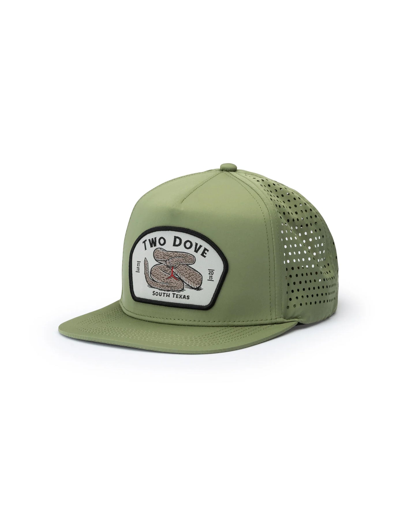 Two Dove Perforated Nylon Rattlesnake Patch - Green