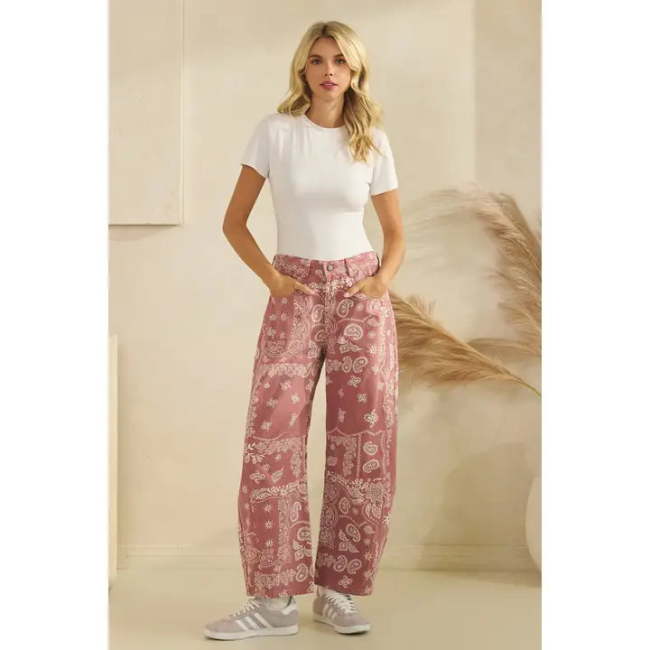 Veveret - Paisley Denim Pants
