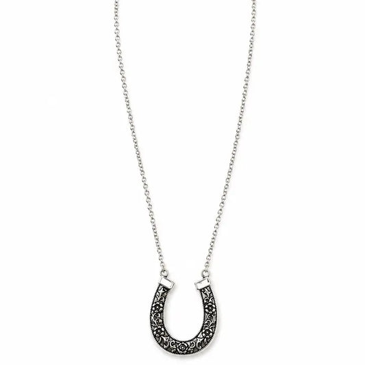 West & Co. - 18" Horse Shoe Necklace with Rhinestones
