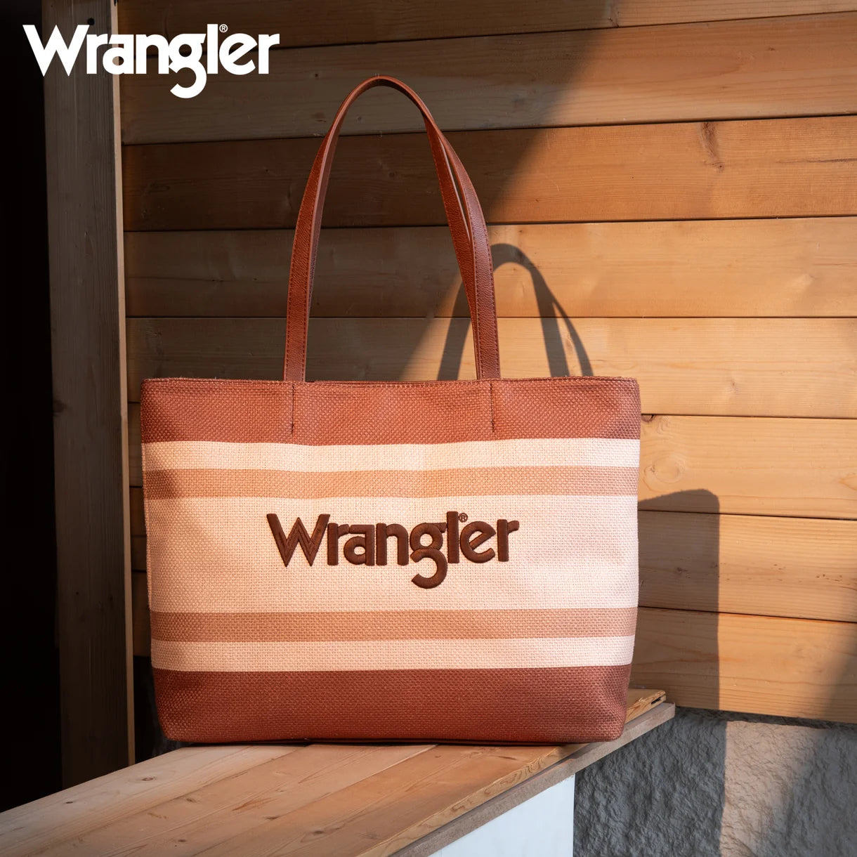 Montana West Wholesale - Wrangler Aztec Pattern Dual Sided Print Canvas Tote Bag