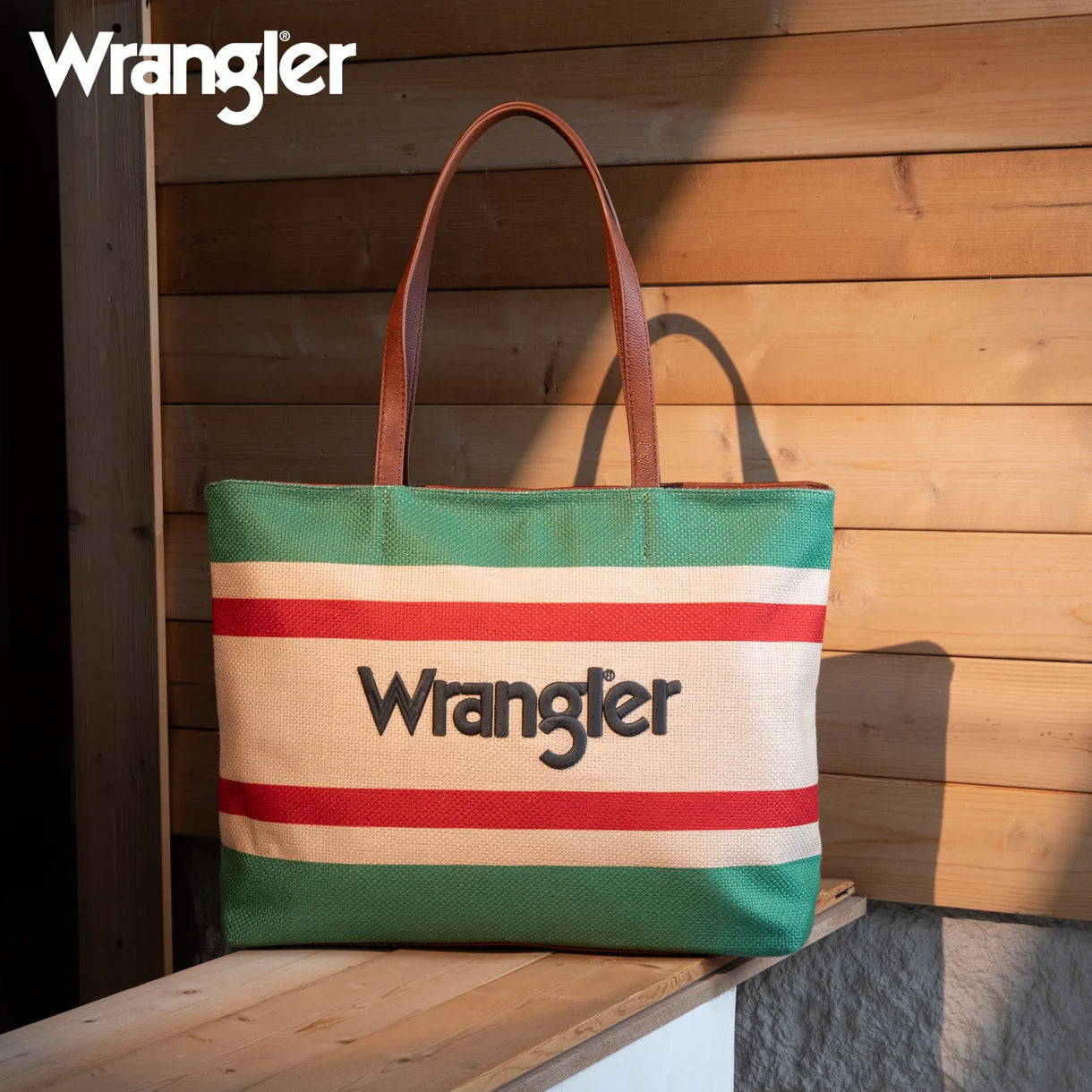 Montana West Wholesale - Wrangler Aztec Pattern Dual Sided Print Canvas Tote Bag