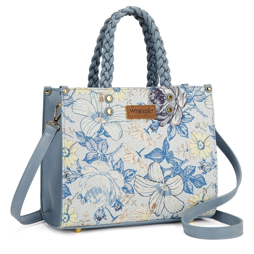 Montana West Wholesale - Wrangler Floral Print Braided Tote Bag