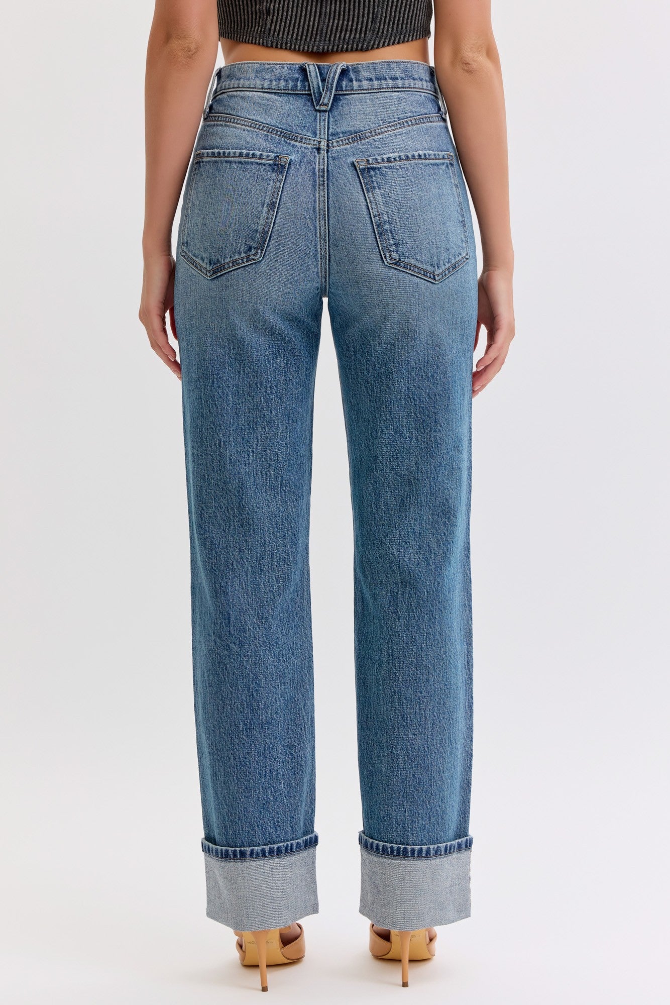 CELLO - High Rise Dad Jean With Cuff