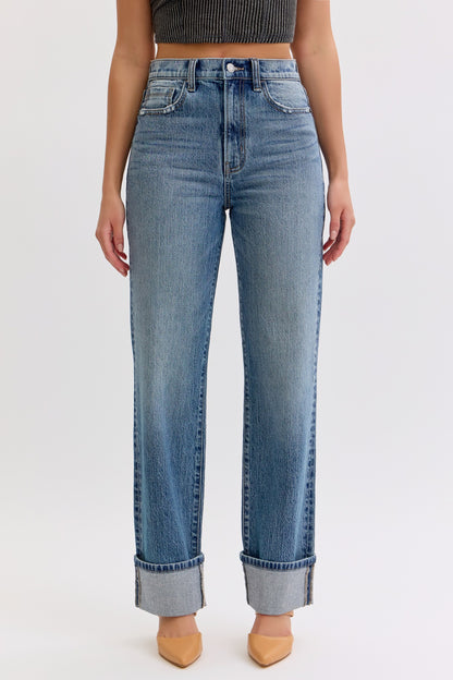 CELLO - High Rise Dad Jean With Cuff