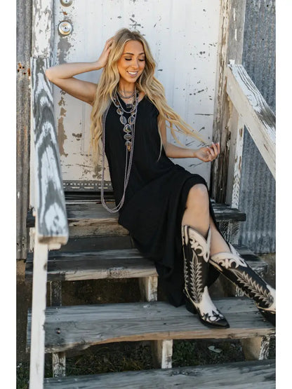 Textured Pleated Maxi Dress