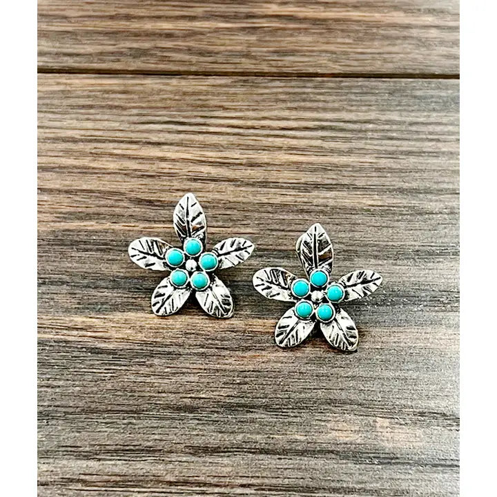 Floral Turquoise Earrings