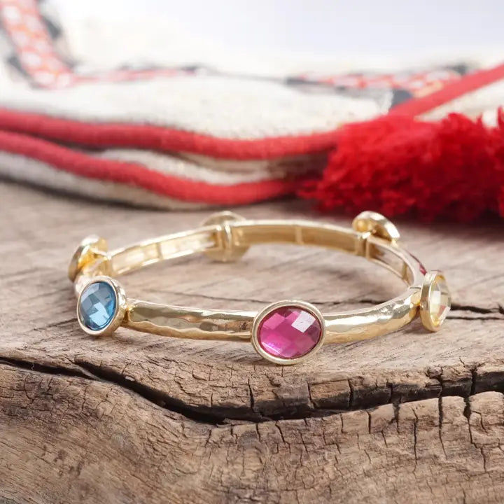 Jeweled Golden Bangle