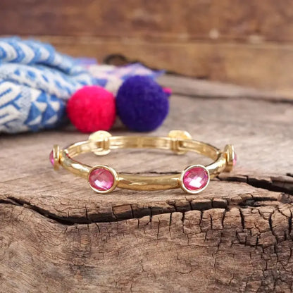 Jeweled Golden Bangle