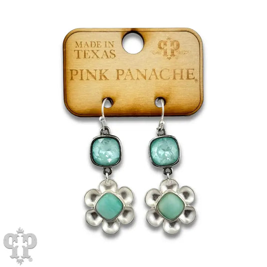 Stone Center Flower Earring