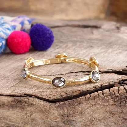 Jeweled Golden Bangle