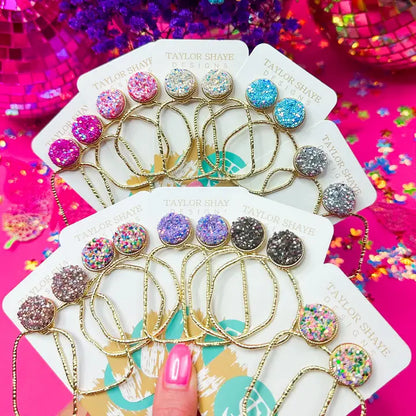 Glitter Top Hoops