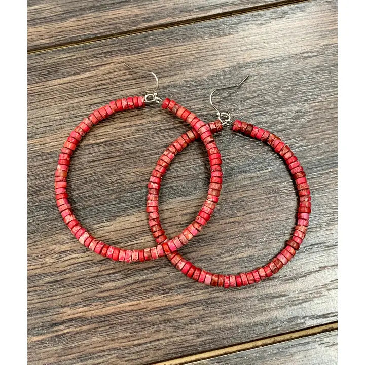 Handmade Gemstone Hoop Earrings