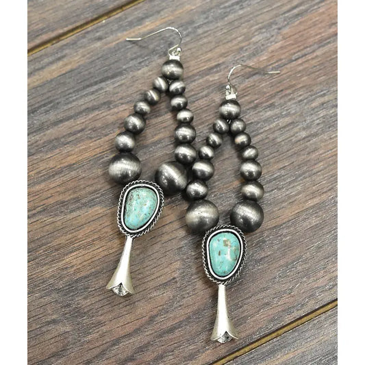 Handmade Squash Turquoise Earrings