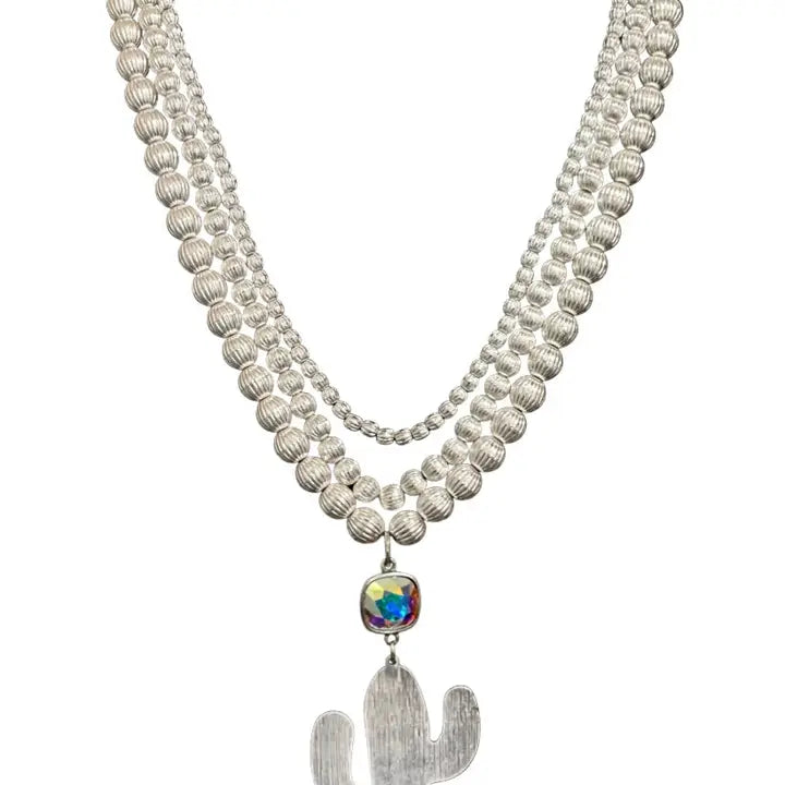 Silver Cactus Necklace