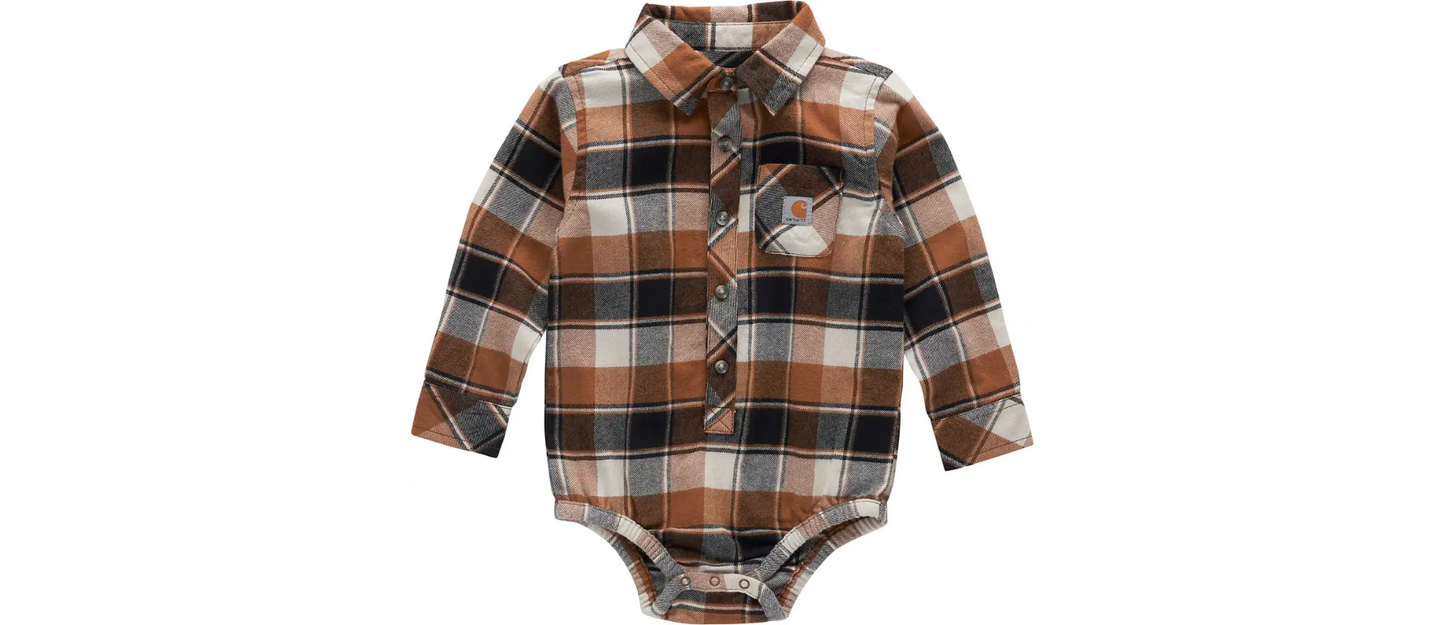 Boys' Long Sleeve Flannel Bodysuit