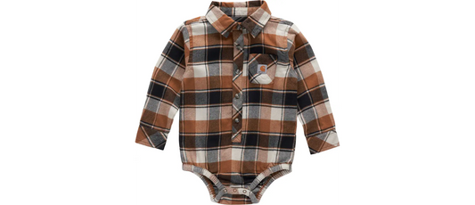 Boys' Long Sleeve Flannel Bodysuit
