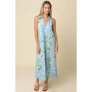Olivaceous - Ember Collar Floral Maxi Dress