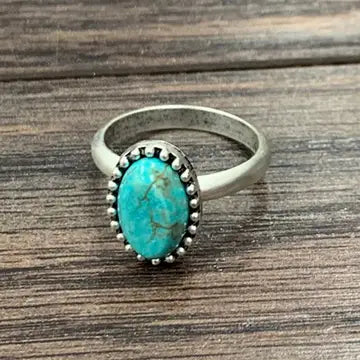 ISAC - TURQ OVAL DAINTY RING