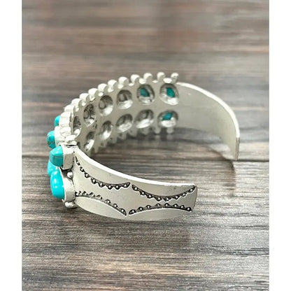 Double Layered Navajo Turquoise Cuff Bracelet