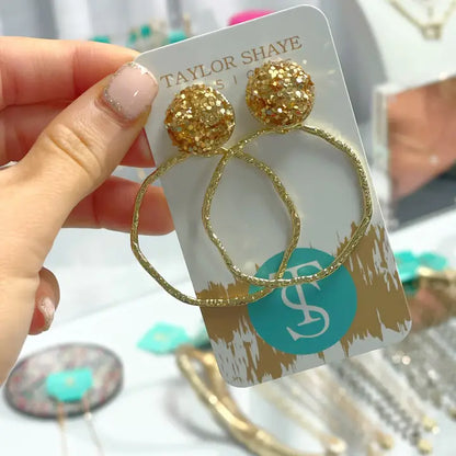 Glitter Top Hoops